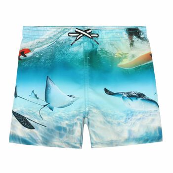 Boys Blue Sting Ray Swim Shorts