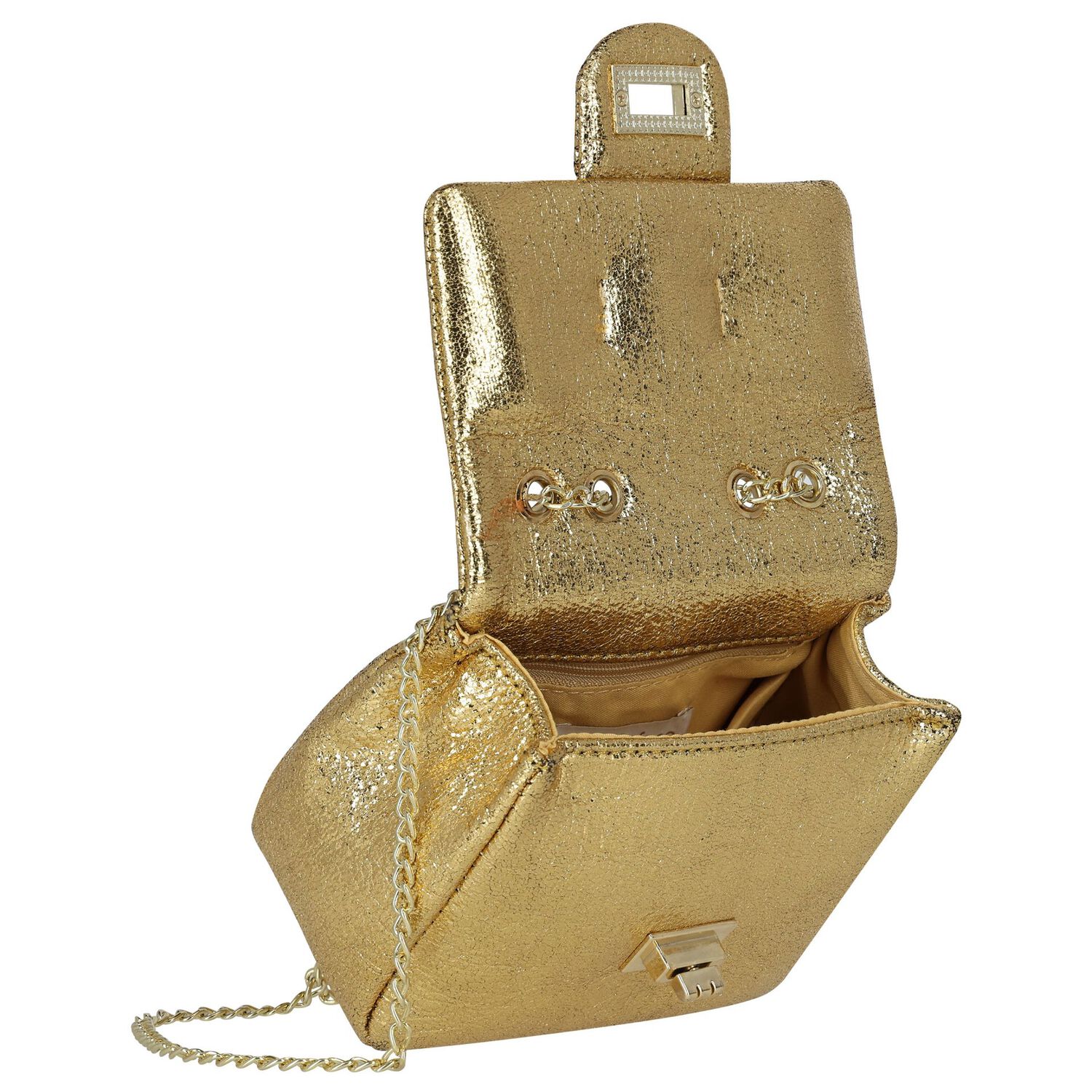 Girls Gold Bow Handbag, 2, hi-res image number null