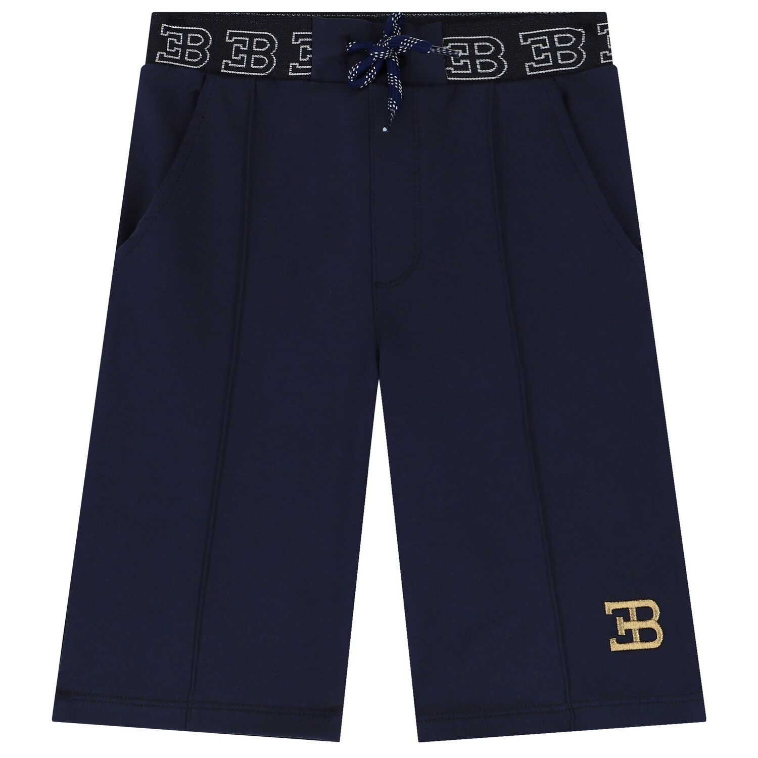 Boys Navy Logo Shorts, 1, hi-res
