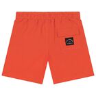 Boys Orange Logo Swim Shorts, 2, hi-res