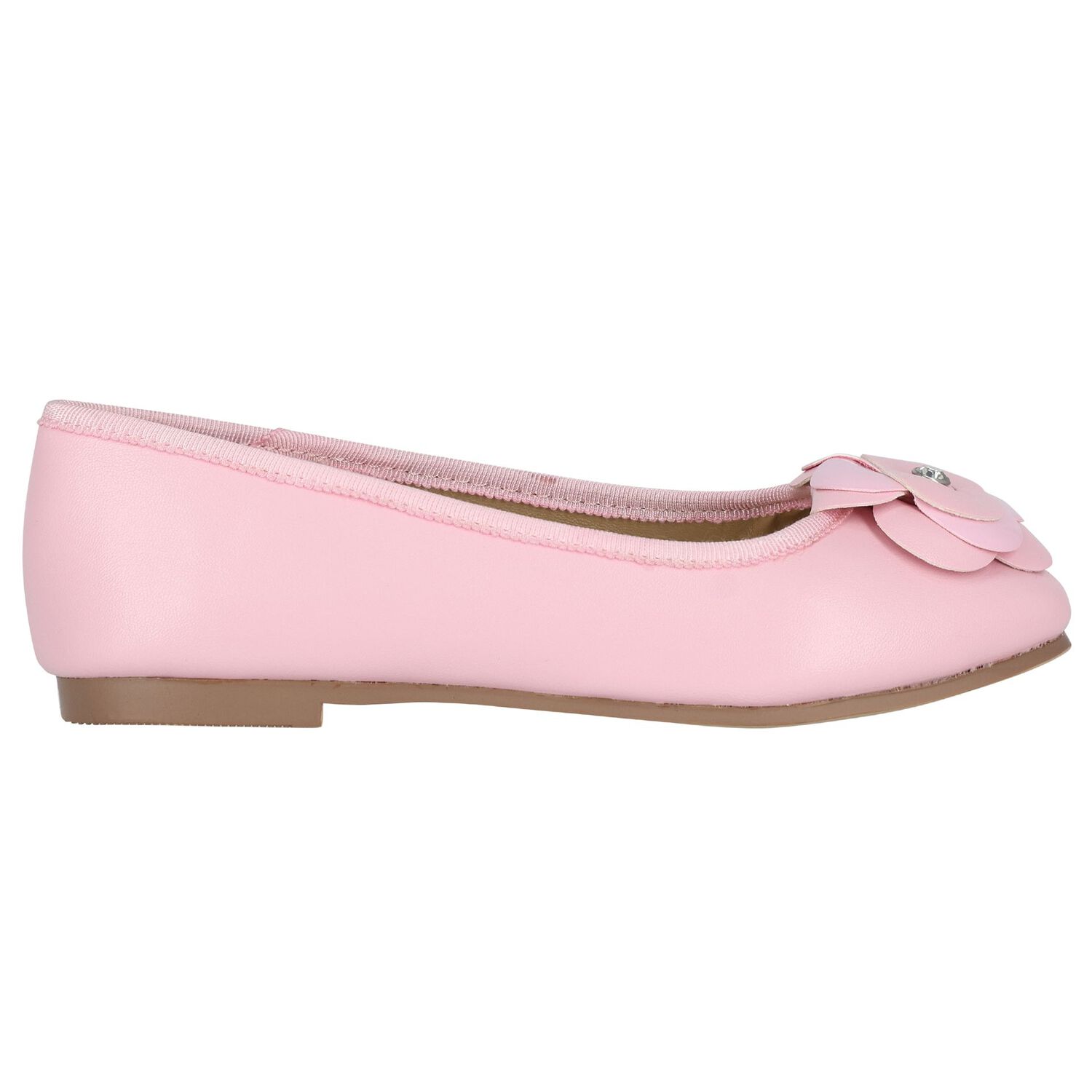 حذاء بنات جلد بطبهة الزهور باللون الوردى, 2, hi-res image number null