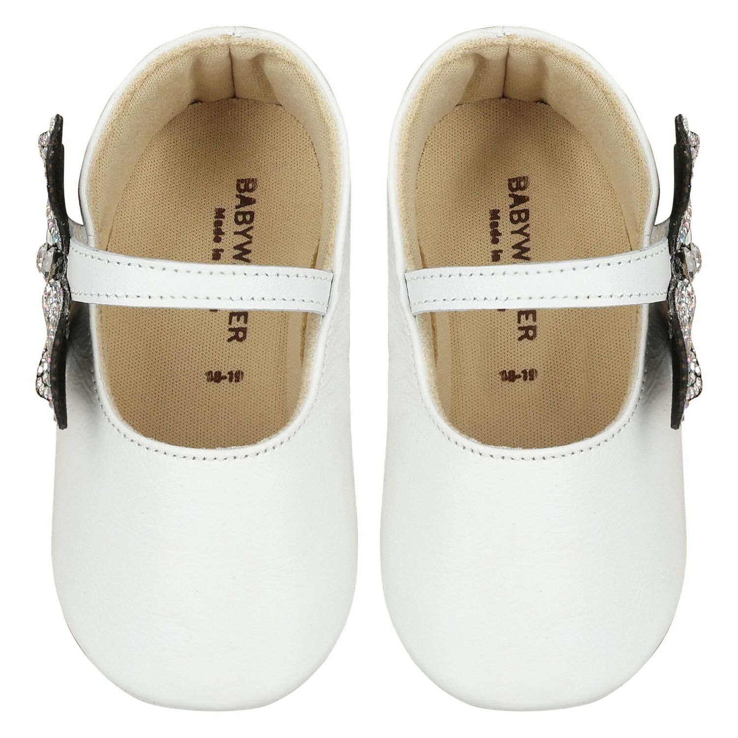 حذاء بنات بطبعة فراشة باللون الأبيض, 2, hi-res