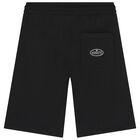 Boys Black Logo Shorts, 1, hi-res