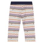 Younger Boys Navy Blue Zigzag Pants, 1, hi-res