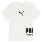 Boys White Logo T-Shirt, 1, hi-res