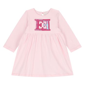 Younger Girls Pink Logo Dress
