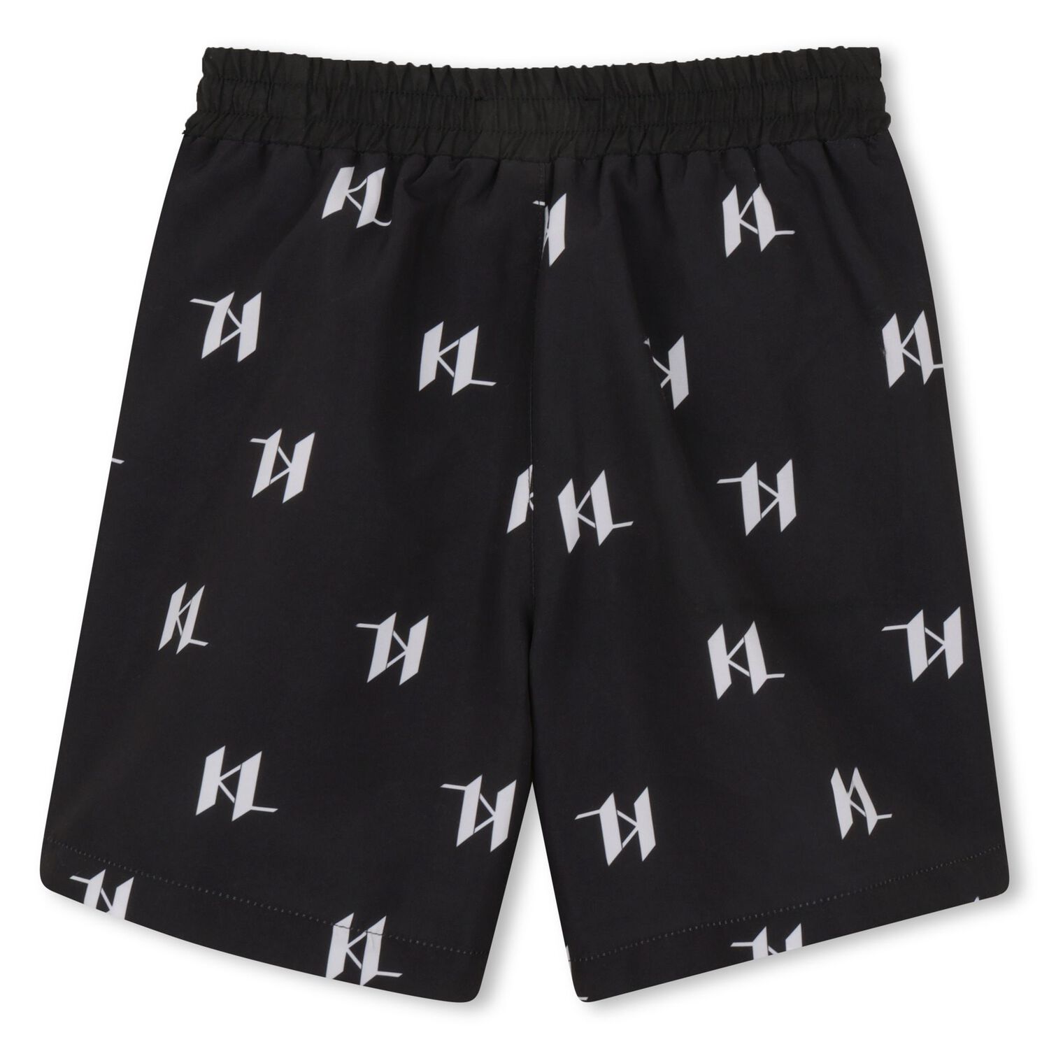 Boys Mini Me Black Logo Swim Shorts, 1, hi-res