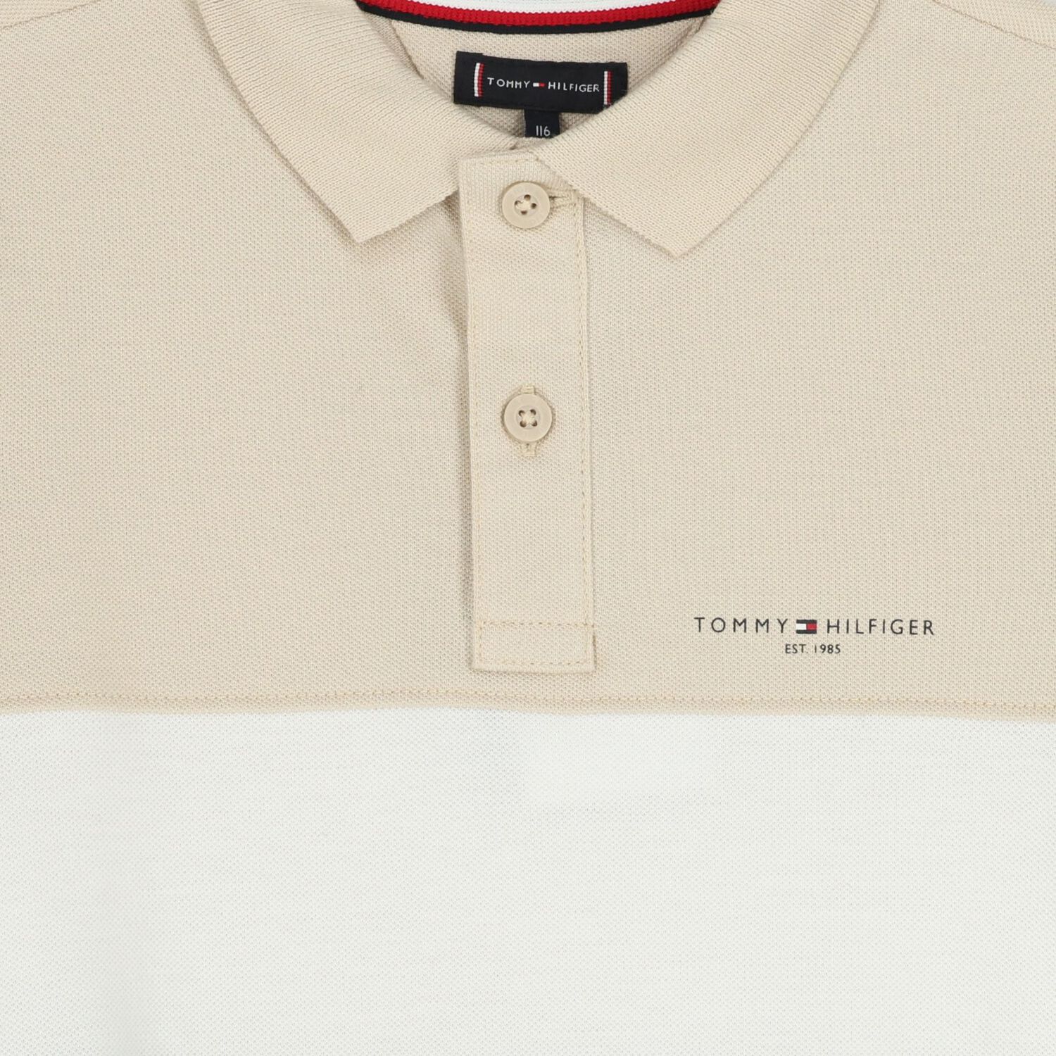 Boys Beige Logo Polo Shirt, 1, hi-res