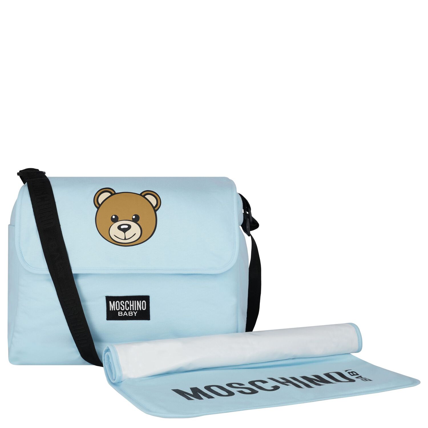 Blue Teddy Bear Logo Baby Changing Bag, 2, hi-res