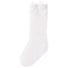 Younger Girls White Knitted Bow Socks, 3, hi-res