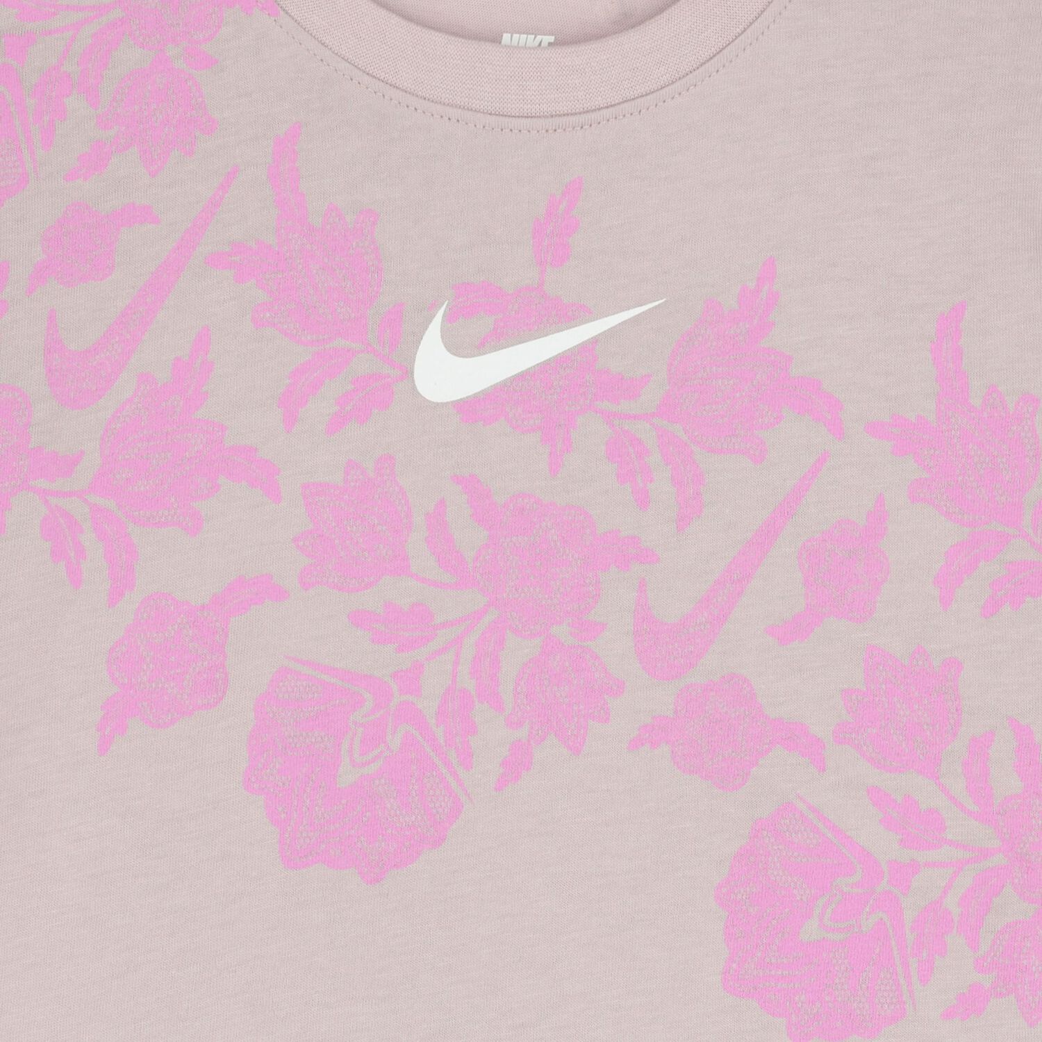 طقم شورتات للبنات باللون البيج والوردي مزين بشعار, 1, hi-res