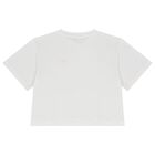 Girls White Logo T-Shirt, 1, hi-res
