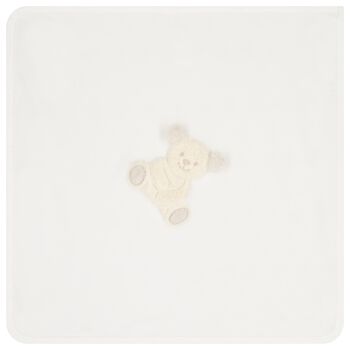 Ivory Teddy Bear Baby Blanket
