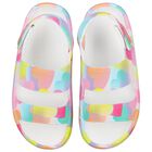 Girls Multi-Coloured Striped Sandals, 1, hi-res