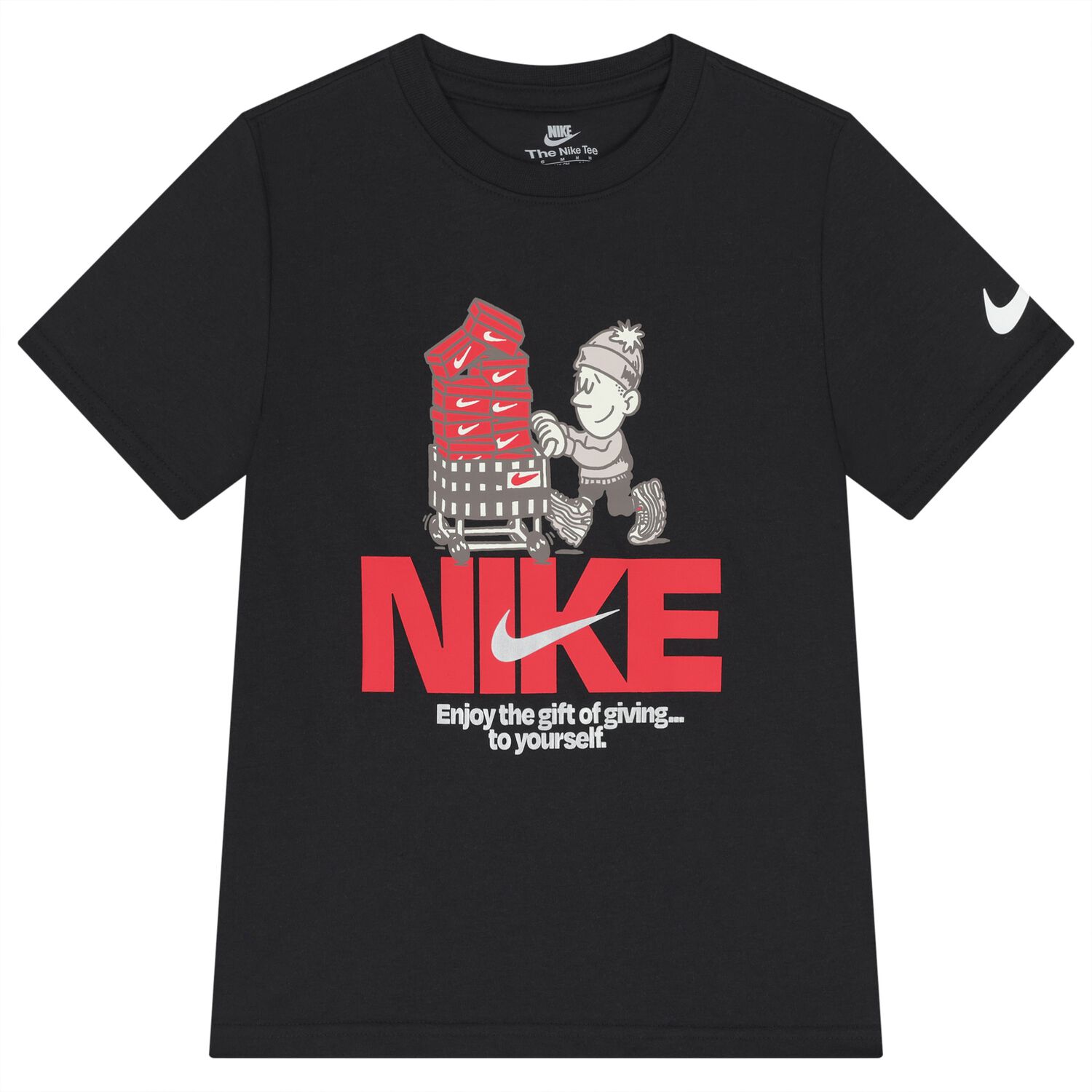 Boys Black Logo T-Shirt, 1, hi-res