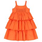 فستان بنات بكشكشة باللون البرتقالى, 1, hi-res