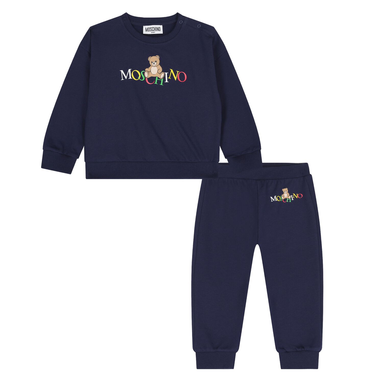 Younger Navy Blue Teddy Bear Logo Tracksuit, 2, hi-res