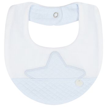 Baby Boys White & Blue Star Bib