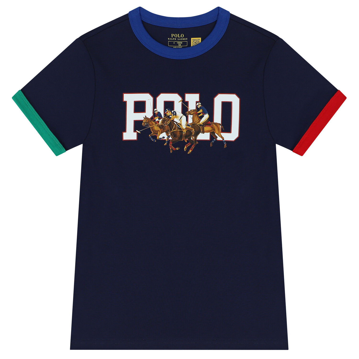 تيشيرت أولاد بالشعار باللون الكحلى, 2, hi-res