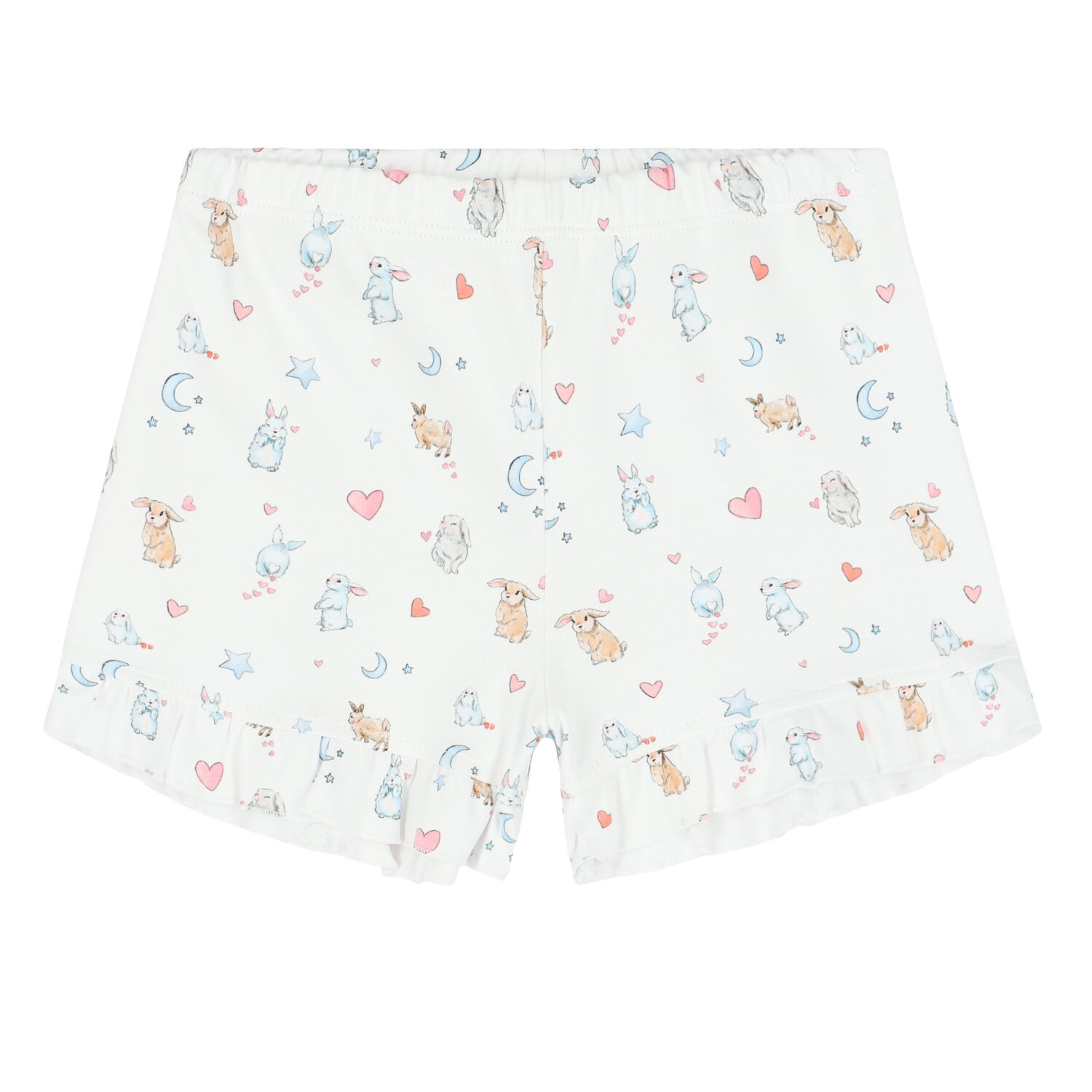 بيجامة بطبعة أرنب باللون الابيض للبنات, 1, hi-res