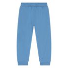 Younger Boys Blue Jersey Joggers, 2, hi-res