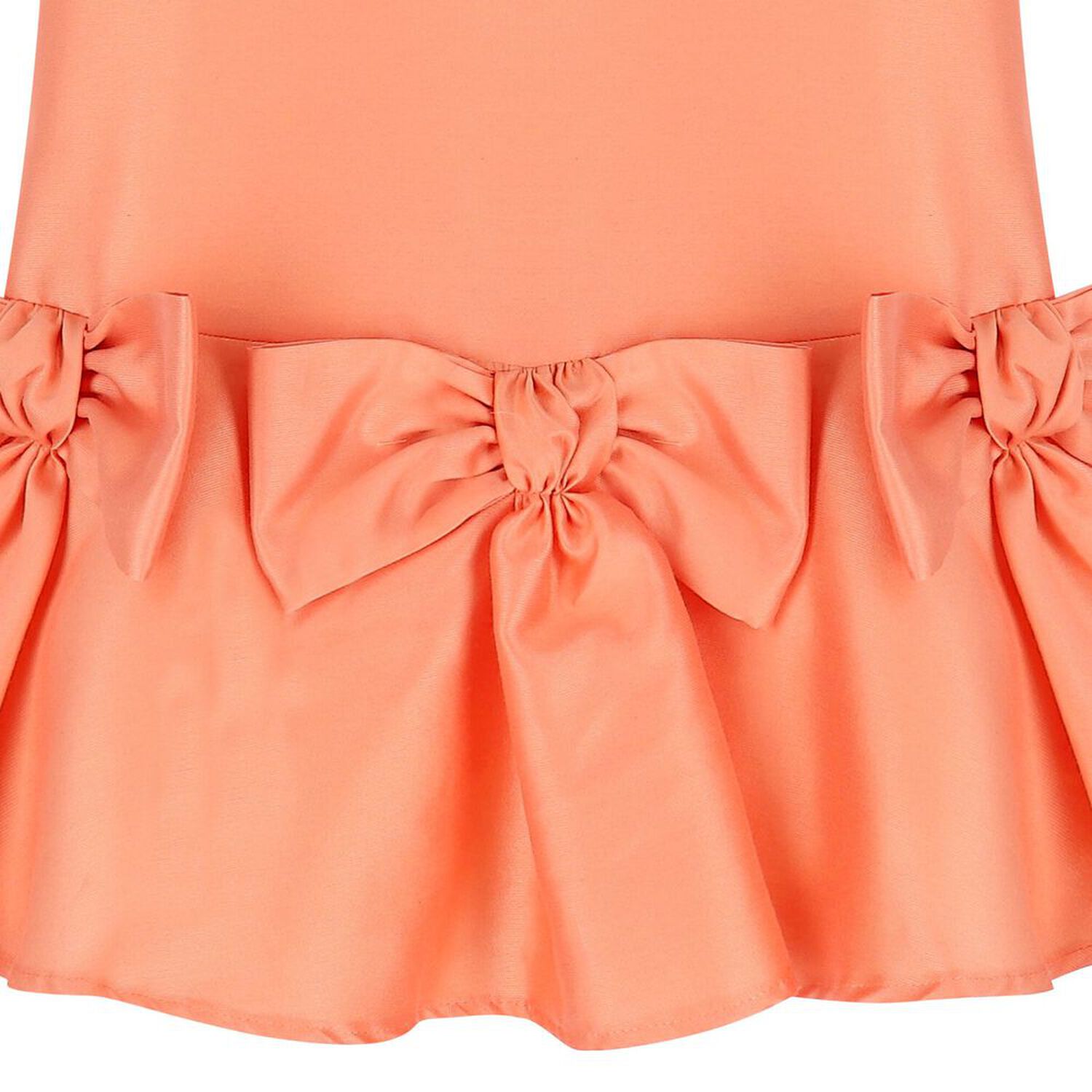 Girls Orange Bow Dress, 1, hi-res image number null
