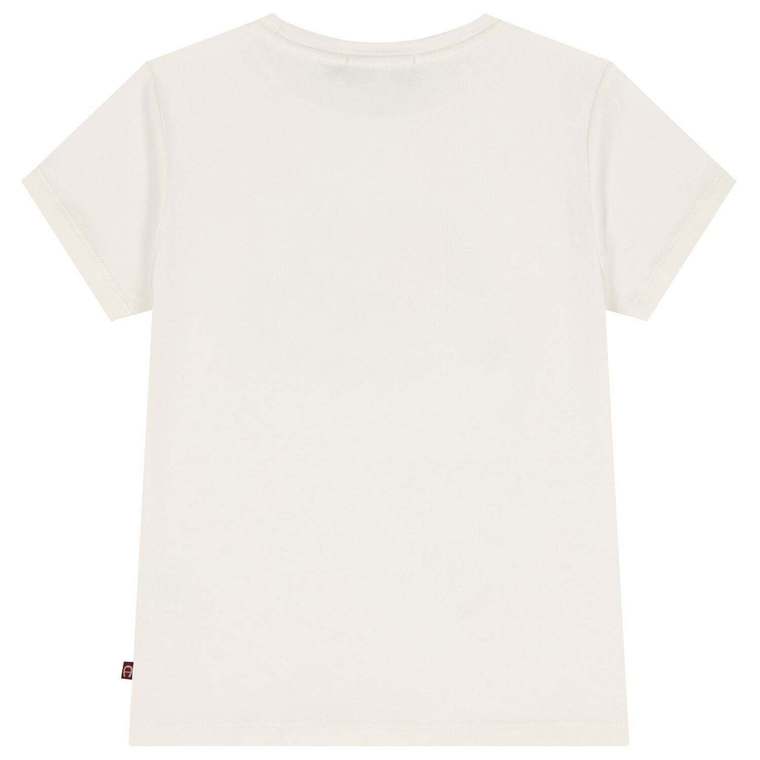 تي شيرت بناتي بحقيبة على شكل قلب باللون عاجية, 1, hi-res