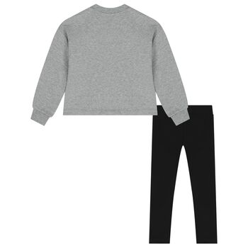 Girls Grey & Black Leggings set