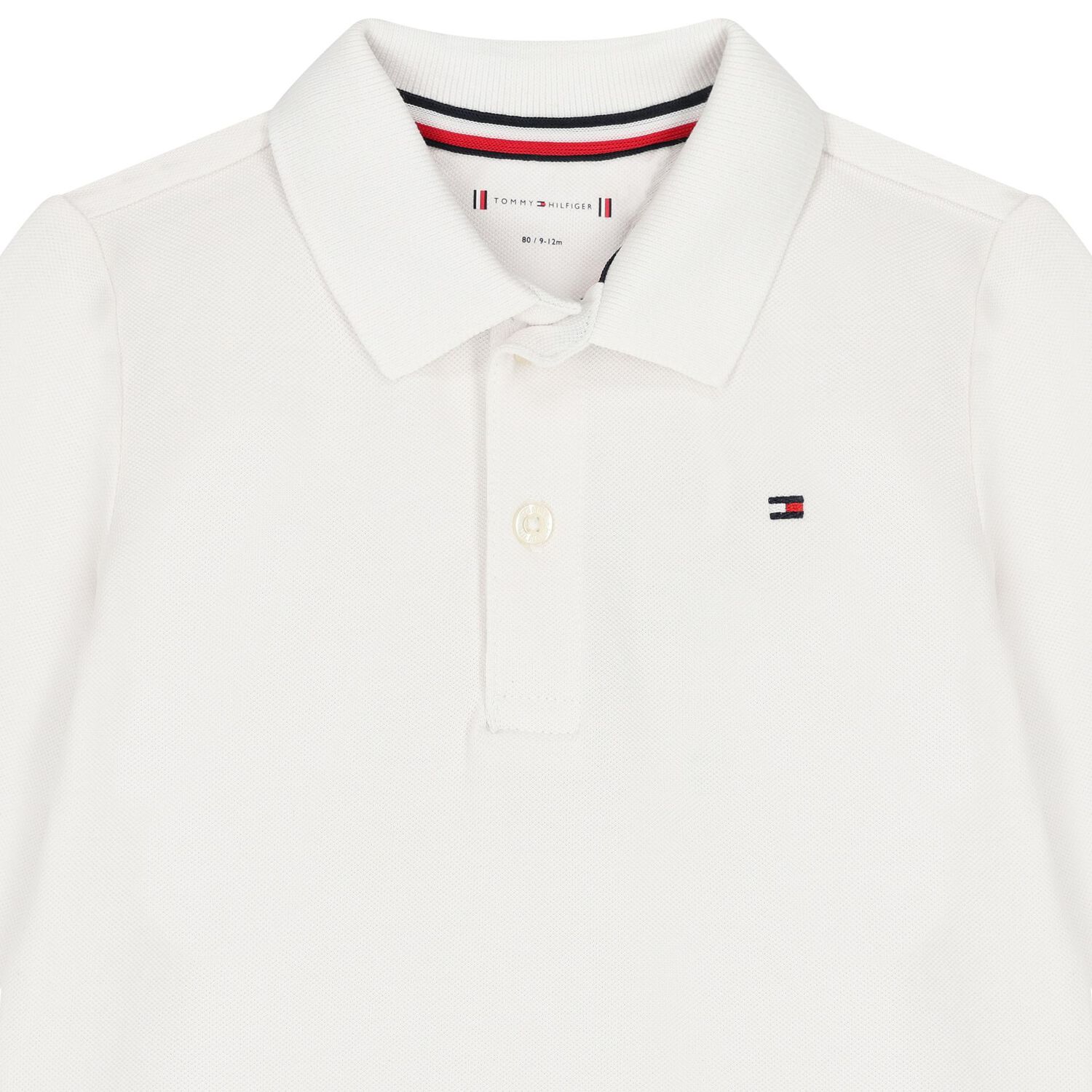 Younger Boys White Logo Long Sleeve Top, 1, hi-res