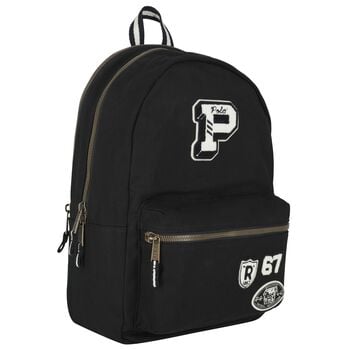 Boys Black Logo Varsity Backpack ( 44cm )