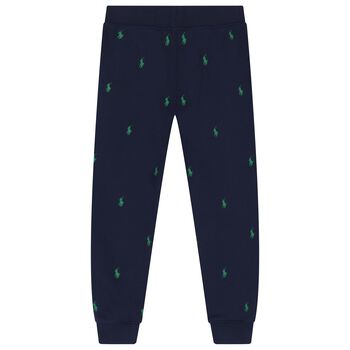 Boys Navy Blue Logo Joggers