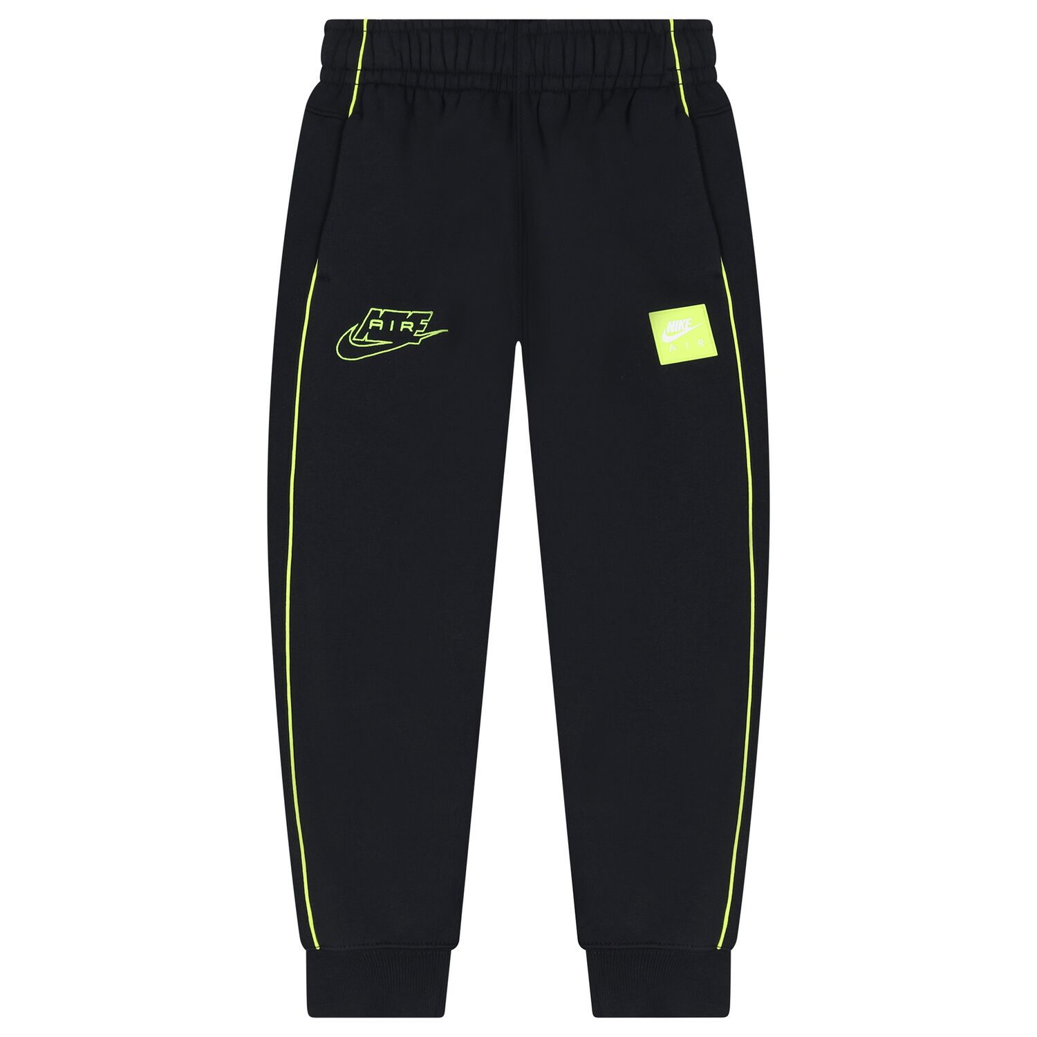 Black & Neon Green Logo Joggers, 1, hi-res