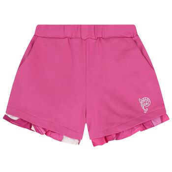 Girls Pink Ruffled Shorts