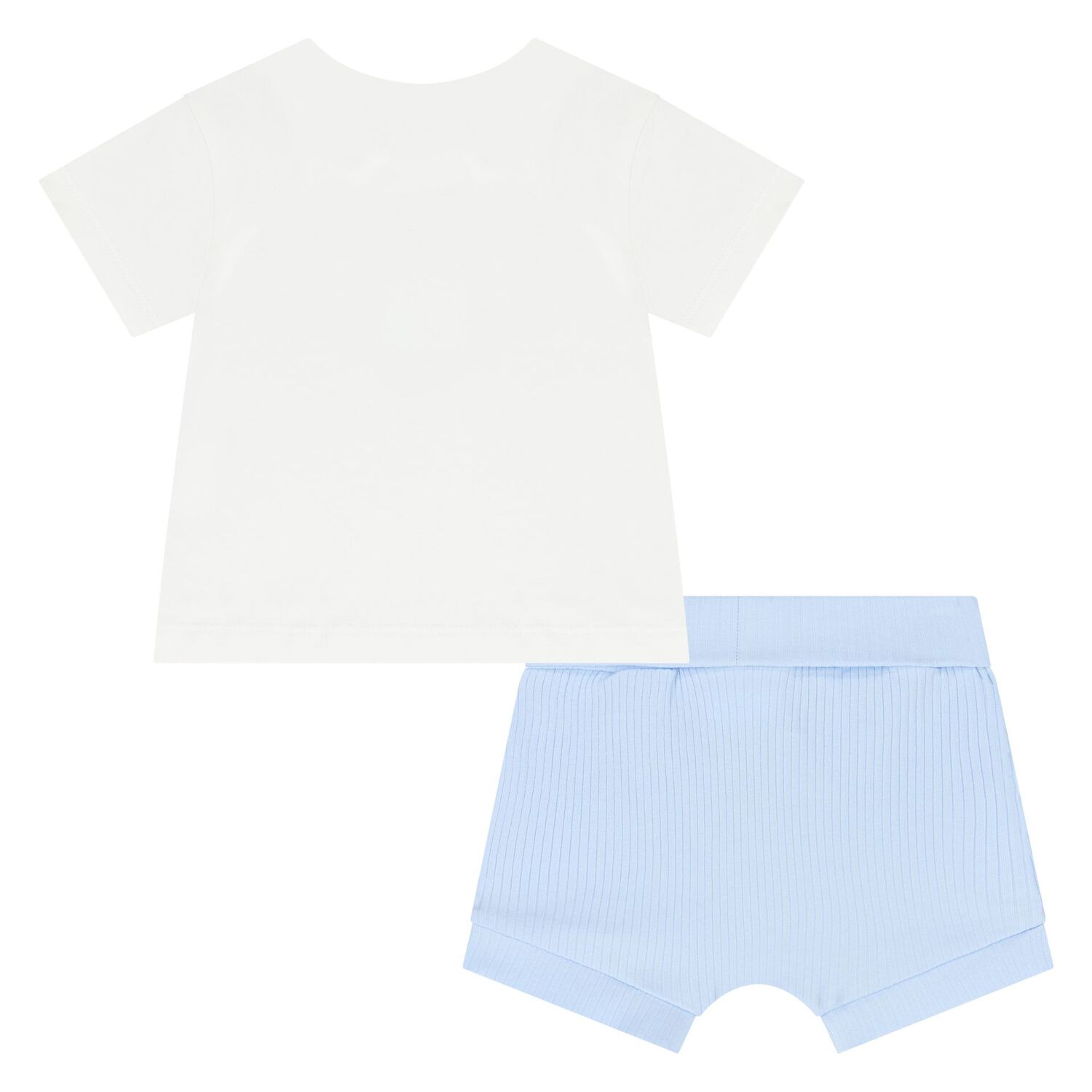 Baby Boys Blue & White Shorts Set, 2, hi-res