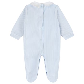 Baby Boys Blue Smocked Babygrow