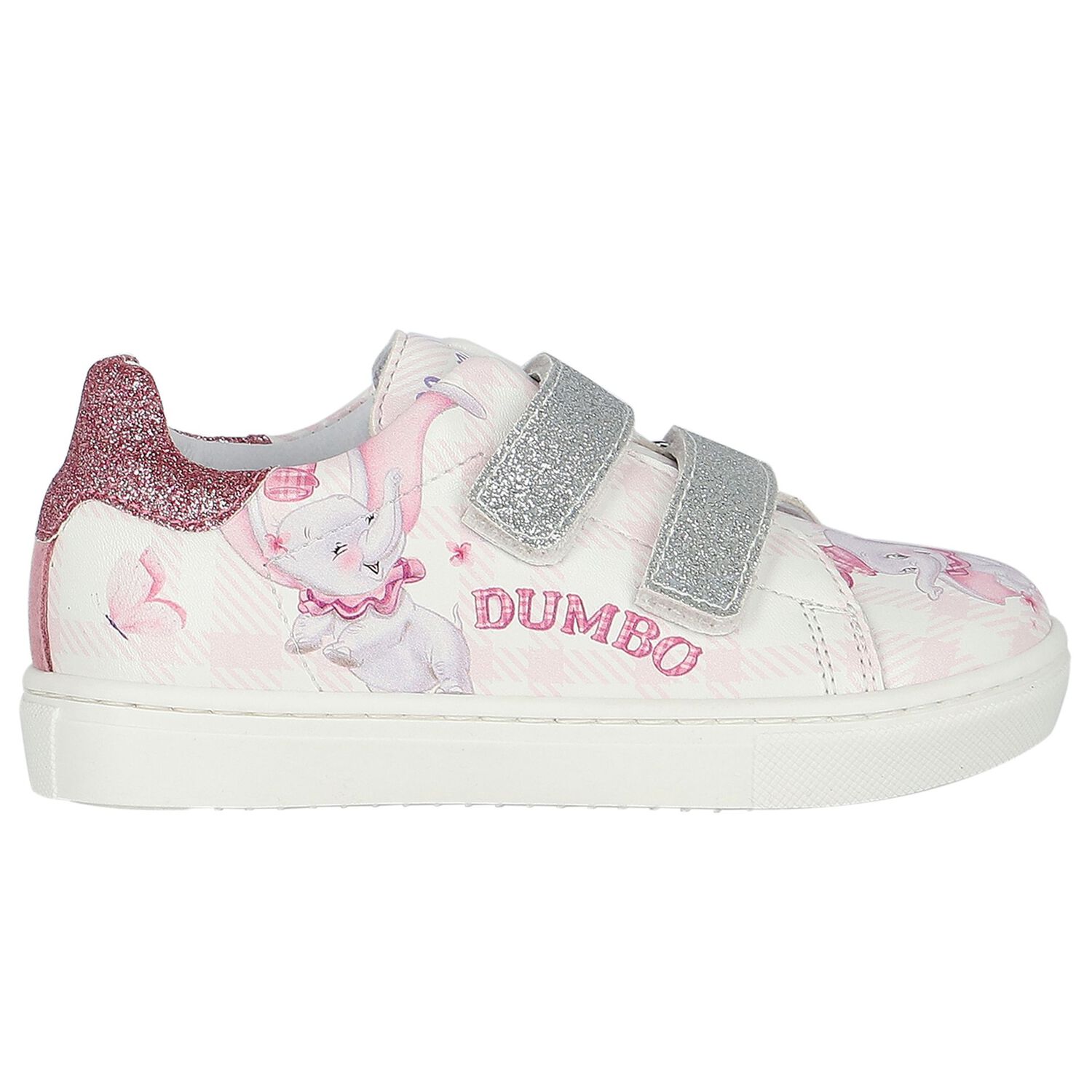 Girls Pink & White Disney Trainers, 1, hi-res image number null