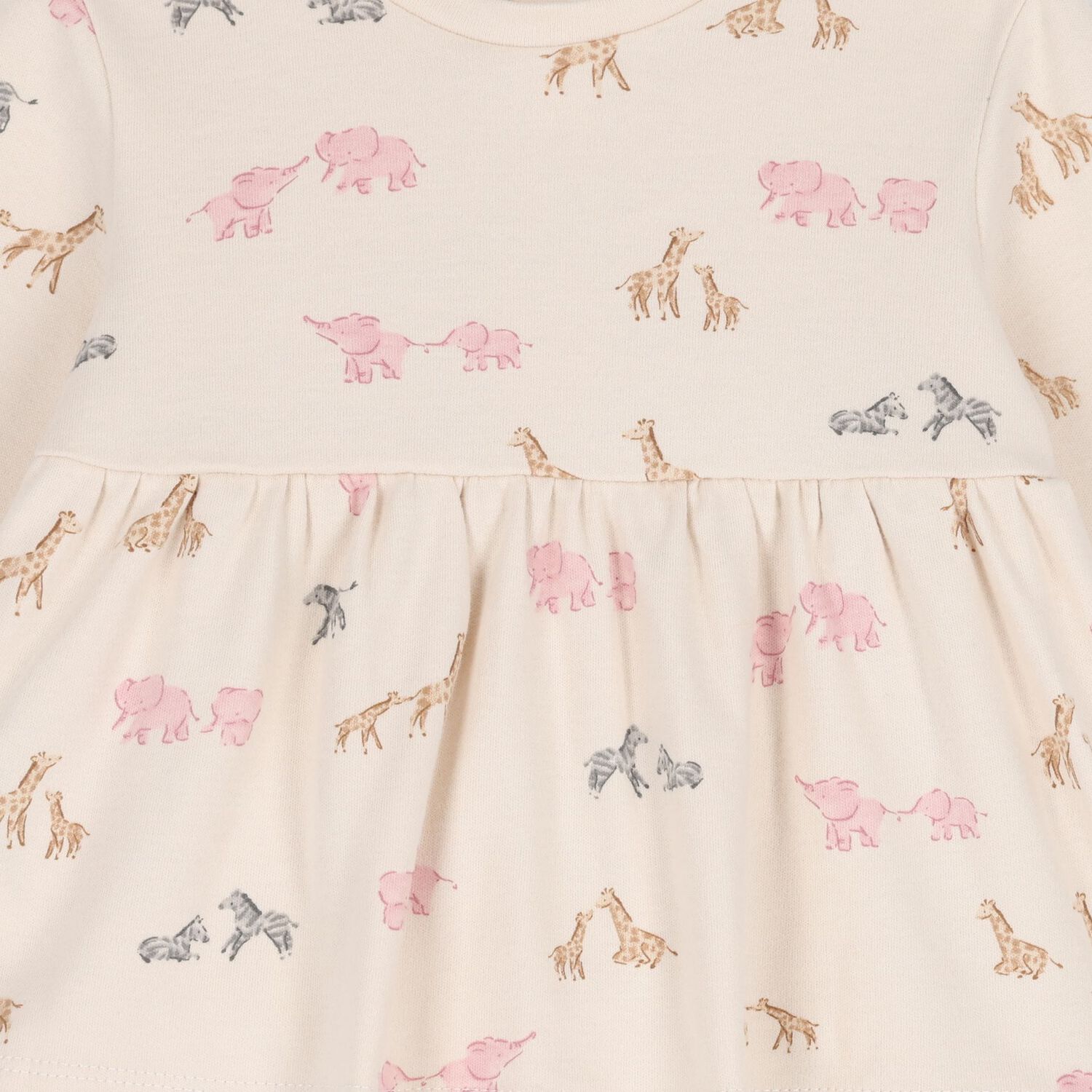 Baby Girls Pink & Beige Animals 3 Piece Trousers Set , 1, hi-res