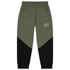 Boys Green & Black Logo Tracksuit, 2, hi-res