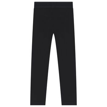 Girls Black Logo Leggings