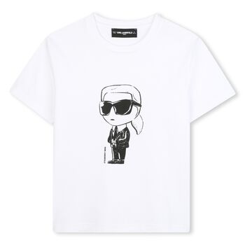 Boys White Ikonik Karl T-Shirt