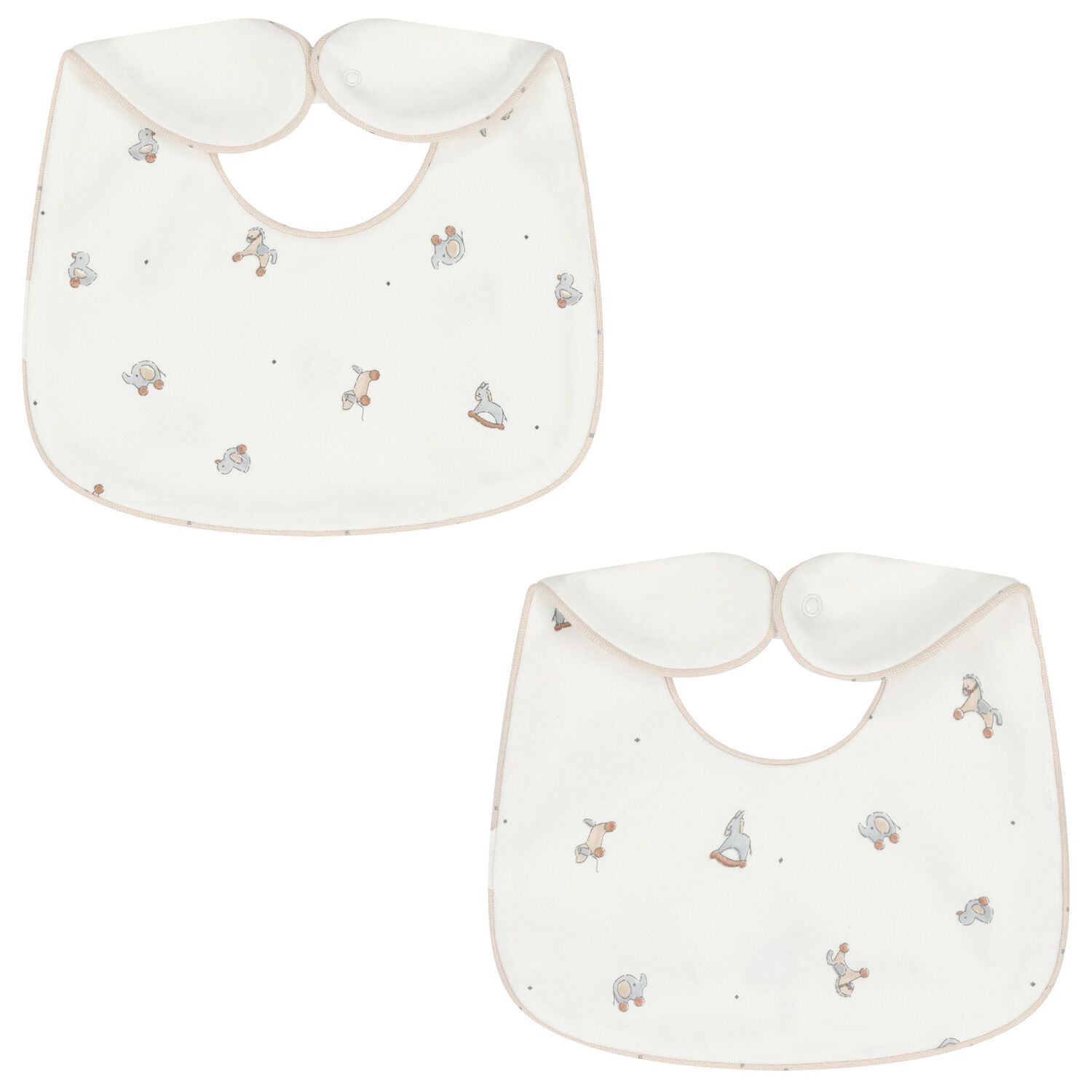 Ivory Embroidered Bibs ( 2 Pack ), 1, hi-res