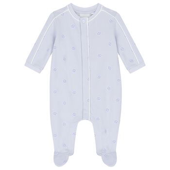 Baby Boys Blue Logo Babygrow