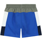 Boys Blue, White & Yellow Logo Swim Shorts, 1, hi-res