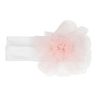 Baby Girls White & Pink Flower Headband, 1, hi-res