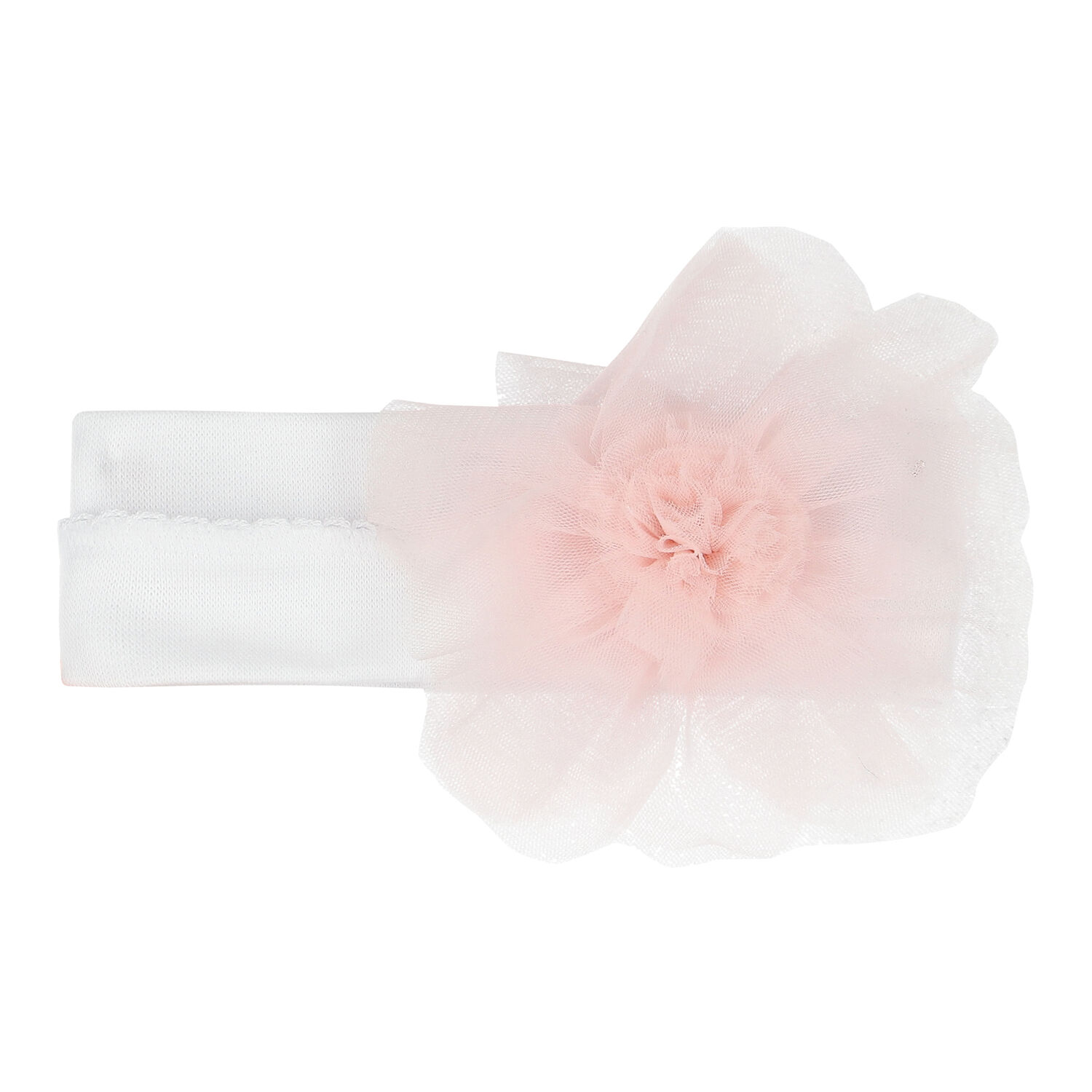 Baby Girls White & Pink Flower Headband, 1, hi-res