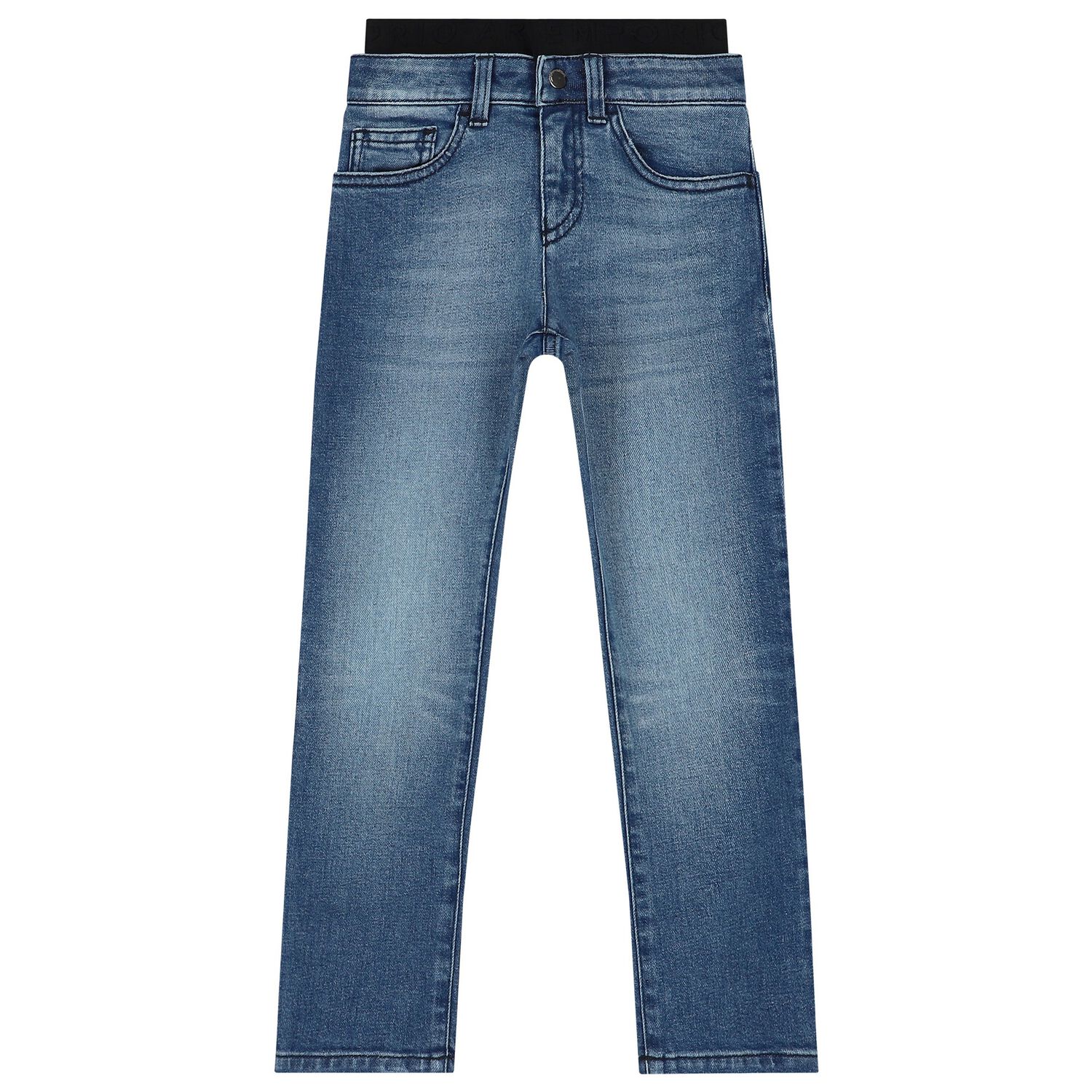 Boys Blue Logo Denim Jeans, 1, hi-res image number null