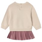 Younger Girls Beige & Pink Teddy Bear Skirt Set, 1, hi-res