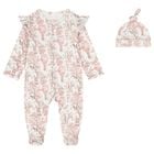 Baby Girls White & Pink Africa Babygrow Gift Set  , 1, hi-res