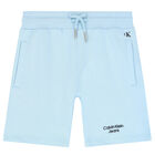 Boys Blue Logo Shorts, 3, hi-res