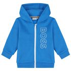 Younger Blue Logo Hooded Zip Up Top, 2, hi-res